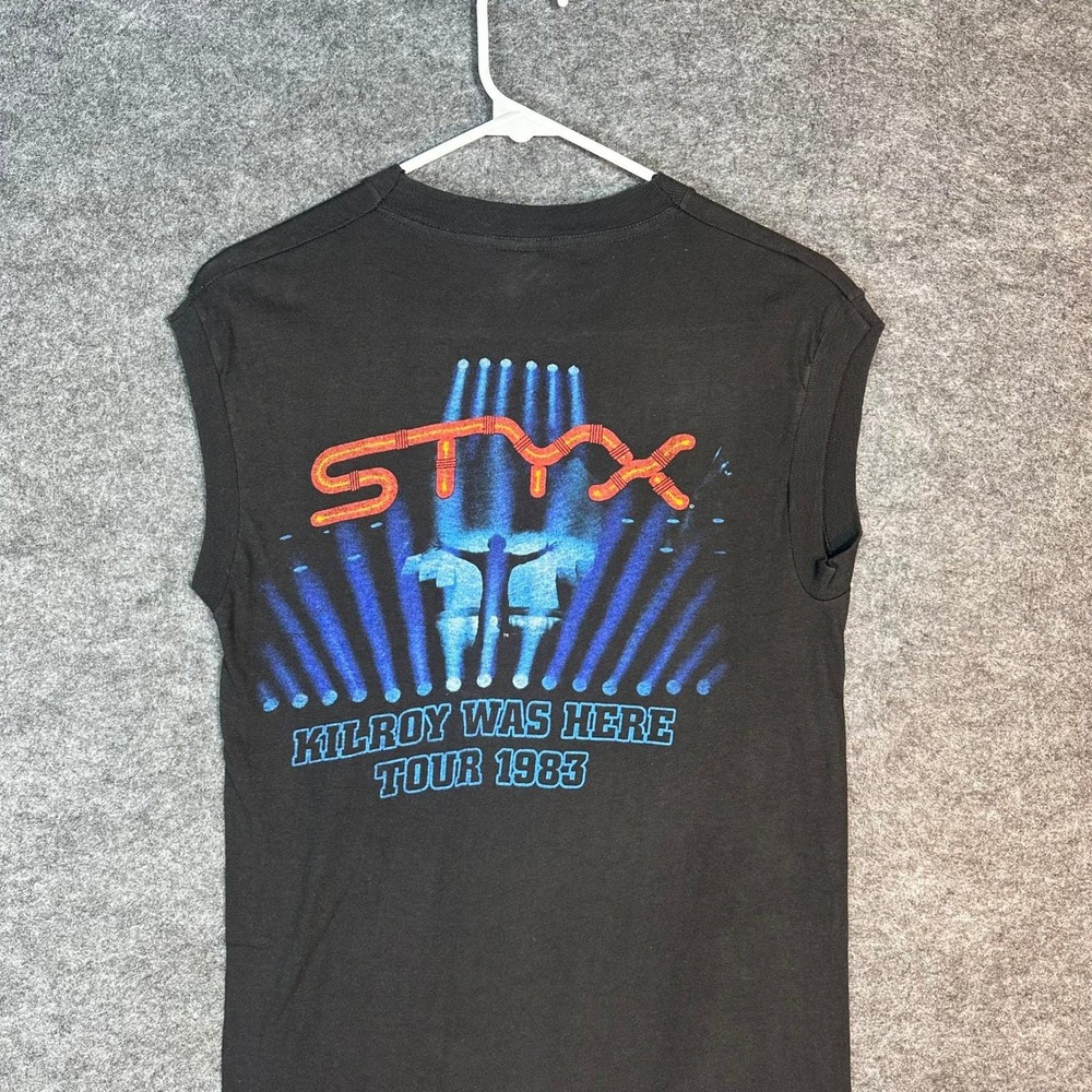 Vintage 1983 STYX Kilroy Was Here Tour Tank Top Single Stitch Hem Mens Medium - Picture 2 of 16